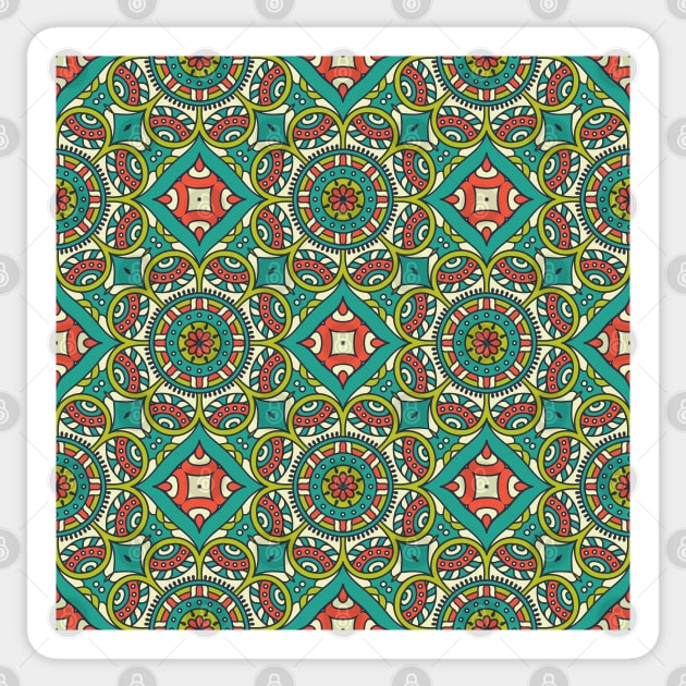 Ornamental floral mandala pattern #3 Sticker by GreekTavern